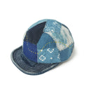 Handmade Blue Dyed Patchwork Short Brim Duckbill Cap