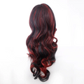 Black and red wavy hair extension on a white background, Obroi