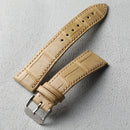 High end leather strap 18 19 20 22MM light yellow leather luxury watch chain soft and ultra-thin