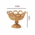 Wicker basket with dimensions labeled on a white background, Obroi