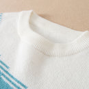 Tween Casual Round Neck Block Long Sleeve Sweater Clothing For Autumn/Winter Kids Knitwear