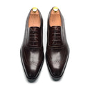 Classic Luxury Mens Dress Shoes Cowhide Genuine Leather Black Brown Lace-up Wingtip Brogue Business Office Formal Shoes for Men