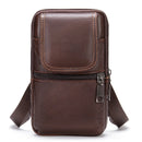 Men's Genuine Leather Mini Waist Bag for Men Crossbody