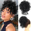 Messy Hair Bun Hair Piece Elastic Drawstring Loose Wave Large Curly Bun Short Ponytail Extension For Women
