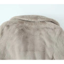 Vintage Women Lapel Collar Faux Fur Coat Single Breasted Female Autumn Winter Loose Warm Overcoat