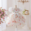 Girls Summer Chiffon Dress Floral Children Kids Birthday Casual Gown One-piece 2-10 Years