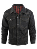 Retro Denim Jacket Men Autumn Single Breasted Lapel Motorcycle Coat Men's Clothing Casual Denim Coat