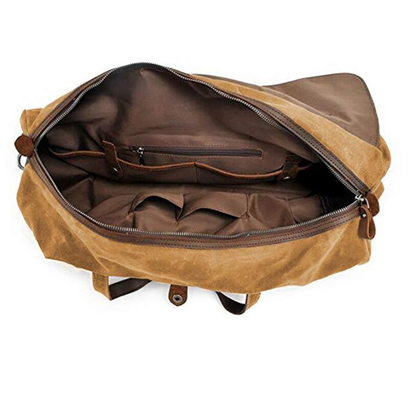 Waterproof Waxed Canvas Luggage Bag Large Capacity Crossbody Bag Travel Weekend Bag For Men Business Trip Duffel Tote Bag