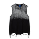 Ripped Hole Tank Tops Men Necklace Sleeveless T Shirt Summer Gradient Vests Men Tees Tops