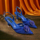 Rhinestone high heel shoe And Bag Pointed-Toe Shoes