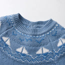 Knit Sweaters for Boys Pullovers Kids Embroidery Sailboat Knitted Sweater Children Winter Tops Child Boys Knitwear