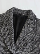 Autumn and Winter Women Thickened Loose Casual Warm Coat Twill Over-the-Knee Coat