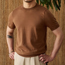 Men T Shirts Tee Shirt Knitted T-Shirt Business O-Neck T-shirt