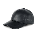 Black leather baseball cap on a white background, Obroi