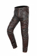 Real Leather Pants Men's Motorcycle Riding Windproof Trousers Genuine Thick Biker's Pants