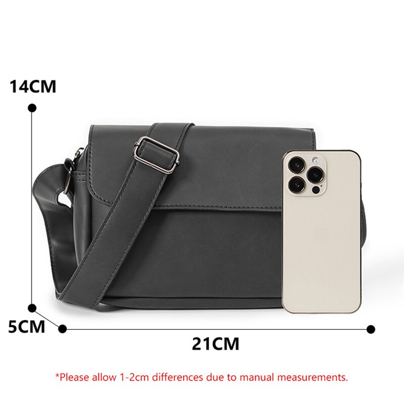 Vintage Solid Crossbody Bags Luxury Leather Waterproof Handbag New Multifunction Single Shoulder Bags For Male