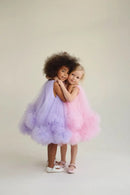 Floral Little Kid Dresses Flower Girls Dresses Daughter Birthday Party Dresses