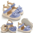Cute Infant Bowknot Canvas Shoes Non-Slip Breathable Sandals Soft Sole Toddler Fashionable Flats Anti-Skid