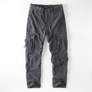 Retro Cotton Cargo Pants Loose Straight Leg Casual Trousers Outdoor Pants