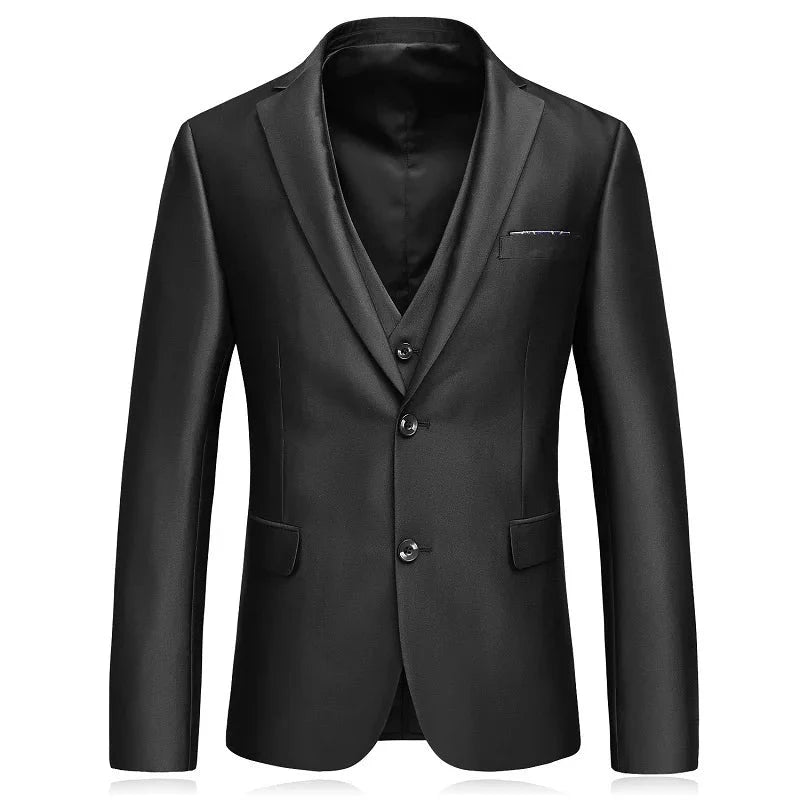 Slim Fit Suits Men Notch Lapel Business Wedding Groom Leisure Tuxedo Latest Coat Pant Designs