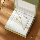 Tassel Pendant Necklace 925 Silver Four Clover Flower Chain Necklace for Women Valentine