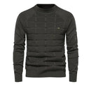 Autumn and Winter Middle Collar Cotton Sweaters for Men Casual Social Plaid Pullovers Knitted Sweater Men