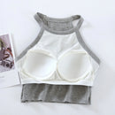 Women's Bra Camisoles Camis Cropped Ribbed Tank Top Tanks Sando Singlet Vest Halter Neck Sleeveless Sexy Casual