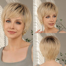 Frontal Hair Wigs Short Straight Cut Wig Ombre Blonde Bob Wigs for Women Human Hair