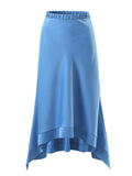 Skirt Women Spring Autumn Fashion Casual Slim Midi Large Swing Long Skirt Female
