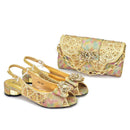 Women for Weddings Luxury Rhinestone Design Shoe and Bag Set for Women