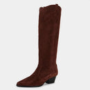 Women Knee-High Boots Autumn Winter Thick High Heels Real Leather Shoes