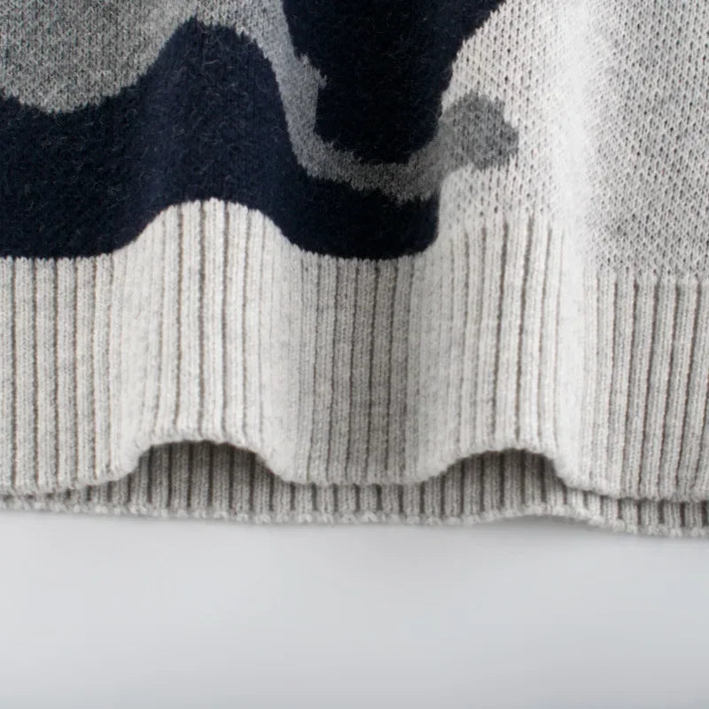Camouflage Knit Sweaters For Boys Winter Children's Pullover Top Casual Long Sleeve Warm Kids Clothes Boys Jumper
