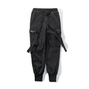 Joggers Pants Men Ribbon Multi-pocket Elastic Waist Harem Pants Streetwear Sweatpants Pencil Pants