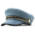 Sun Hat Casual Caps Woman Beret Flat Hats Women's Leather Hat