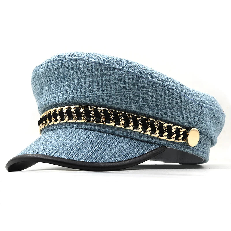 Sun Hat Casual Caps Woman Beret Flat Hats Women's Leather Hat