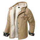Autumn and Winter Men's Jacket Men's Cotton Casual Solid Hooded Thick Warm Coat Men's