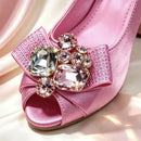 Italian Butterfly Design Pointed Toe Slingback Sandals with Matching Bag - Elegant Set Perfect