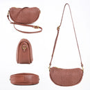 Genuine Leather Women's Bag Handwoven Retro Saddle Bag Casual One Shoulder Crossbody Bag