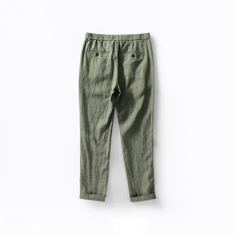 Linen Men Dress Pants Summer Pants Men Loose Trousers