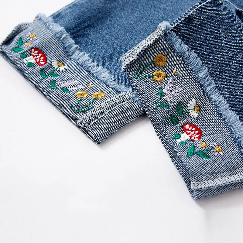 Girls Jeans Pants Casual Pants for Kids Denim Wide-leg Trousers Clothing Autumn Toddler Clothes