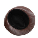 Fedoras Hats Men Genuine Leather Retro Jazz Caps Gentleman Real Leather Luxury Winter Classic Felt Trilby Hat