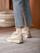 Women Sneakers Lace Up Mixed Colors Platform Chunky Sneakers Ladies Casual Shoes Female