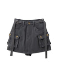 Skirts Cargo Skirt Autumn Winter Woman Skirt Streetwear Short Skirts Pockets For Women