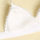 Eyelash Lace Triangle Cup Steel Ring Free Bra