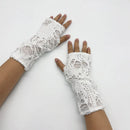 Women's Fingerless Short Ripped Short Gloves Girls Dancing Performance Party Punk Gloves