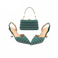 Women Shoes and Bag Set High Quality Super High Heels for Garden Party