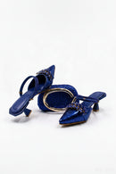 Autumn Royal Blue Color Shoes and Bag Set Special Design for Wedding Party