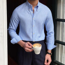 Men Shirt Tuxedo Shirt Lattice Shirts Men Cuba Collar Shirt