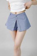 Women's Summer Anti-light Shirt Skirt Shorts Striped Half Short Mini Skirt