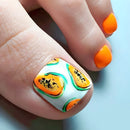 24pcs Summer Orange Toenails with Papaya Fruit Toe Nails for Women Girl Manicure DIY Press Footnail Tips